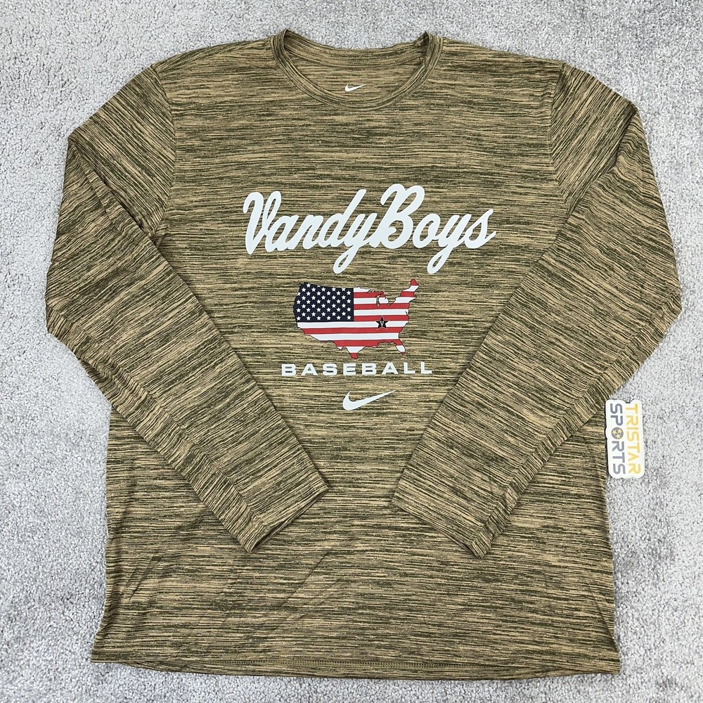 Vanderbilt Commodores Shirt Mens Large Baseball Nike Vandy Boys Team Issue PE